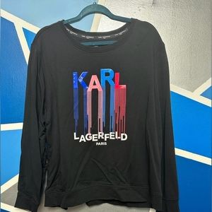 Karl lagerfeld Paris black logo top size L